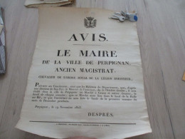 M45 Affiche Placard ¨Pyrénées Orientales Perpignan établissement Marché à Grains 1823 Desprès 39X50 Environs - Posters