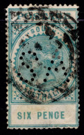 1902-04 SG 270 6d Blue-green Thin Postage W13 P11.5-12.5 Perf In SA £2.5 - Gebruikt