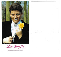 Postkaart Muziek Sim Griffit    + Handtekening (beschadigd) - Handtekening