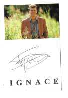 Postkaart Muziek Ignace   + Handtekening (beschadigd) - Autografi
