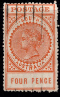 1906-12 SG 299a 4d Orange Thick Postage W27 P12 Or 12.5 (#2) £2.75 - Used Stamps