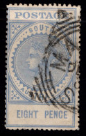 1906-12 SG 301 8d Bright Blue Thick Postage W27 P12.5 £20.00 - Gebraucht