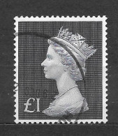 Grande Bretagne N° 490 Queen Elisabeth II - £1.00 Black Noir  - Anno  1970 - Used Stamps