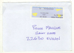 Enveloppe FRANCE Avec Vignette Affranchissement Lettre Prioritaire Oblitération PEYREHORADE 13/03/2008 - 2000 Type « Avions En Papier »