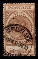 1906-12 SG 303 1/- Brown Thick Postage (#3) W27 P12.5 £5.00 - Usati