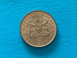 Münze Münzen Umlaufmünze Kenia 5 Cents 1971 - Kenya