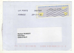 Enveloppe FRANCE Avec Vignette Affranchissement Oblitération LA POSTE 38276A 29/01/2016 - 2000 « Avions En Papier »