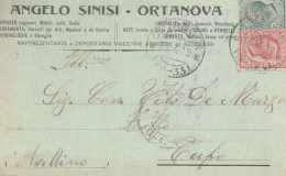 A155. Ortanova. Annullo Frazionario (26 - 33) Su Cartolina Postale PUBBLICITARIA. - Insured