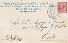 A155. Vallo Della Lucania. 1918. Annullo Frazionario (57 - 228) Su Cartolina Postale PUBBLICITARIA. BELLA. - Versichert