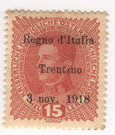 1918 Francobolli D'Austria Trentino-Alto Adige Terre Redente MLH - Trente