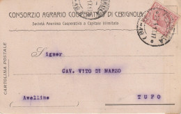 A155. Cerignola. 1917. Annullo Frazionario Su Cartolina Postale PUBBLICITARIA ....CONSORZIO AGRARIO COOPERATIVO .... - Insured