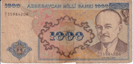 BILLETE DE AZERBAIJAN DE 1000 MANAT DEL AÑO 1993 (BANK NOTE) - Arzerbaiyán