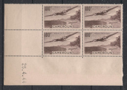 CAMEROUN - 1944 - Poste Aérienne PA N°Yv. 3 - Avion 100f - Bloc De 4 Coin Daté - Neuf Luxe ** / MNH / Postfrisch - Luftpost