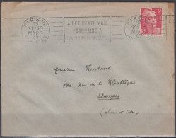 Enveloppe Pub De 84 ORANGE  " Aux Caves Nationales "  Fruits -Primeurs   Avec Mne De Gandon 5F Rose   Année 1947. - Briefe U. Dokumente