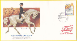 Aruba (Petites Antilles) 1988 - FDC Illustrée Jeux Olympiques D'été à Séoul (Corée Du Sud) - Dressage équestre - Curaçao, Nederlandse Antillen, Aruba