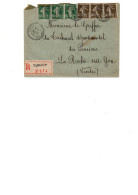 LETTRE RECOMMANDEE AFFRANCHIE N° 159 +N° 193 -3 EX DE CHAQUE - OBLITERATION PERLEE CURZON VENDEE -1926 - Sellado Mecánica (Otros)