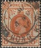 HONG KONG 1912 King George V - 8c. - Orange FU - Usati