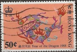 HONG KONG 1988 Chinese New Year. Year Of The Dragon - 50c -Dragon  FU - Gebruikt