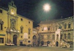 CARTOLINA  FERMO,MARCHE-PIAZZA DEL POPOLO-NOTTURNO-STORIA,MEMORIA,CULTURA,IMPERO ROMANO,BELLA ITALIA,VIAGGIATA 1980 - Fermo