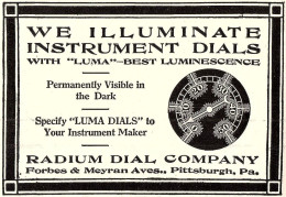 Instrument Luma Best Luminescence Dials Radium Dial Cadrans Lumineux - 1917 Aviation Magazine Advertising (Photo) - Oggetti