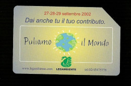 1609 Golden - Legambiente Puliamo Il Mondo Da Euro 2.50 Telecom - Public Advertising