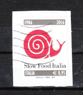 Italia   -  2016. Lumaca, Logo Della Organizzazione  " Slow Food ".Snail, Logo Of The Organization - Alimentation