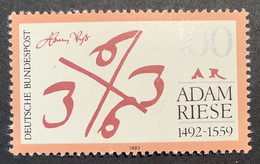 BRD 1992 Mi1612 **SELTENE POSTFÄLSCHUNG 100 Adam Riese (Allemagne Faux Postal Forgery Germany Mathematics Mathématique - Ungebraucht