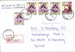 Poland Registered Cover Sent To Russia Gdynia 30-8-1999 - Covers & Documents