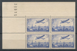 FRANCE 1935 PA N°12 ** Bloc De 4 Numéroté Neuf MNH Superbe C 180 € + Avion Survolant Paris Tour Eiffel - Posta Aerea