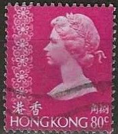 HONG KONG 1973 Queen Elizabeth II - 80c. - Red FU - Oblitérés