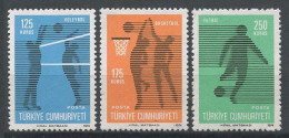 TURQUIE 1974 N° 2113/2115 ** Neufs MNH Superbes C 2.25 € Sports Volley-ball Basket Football - Neufs