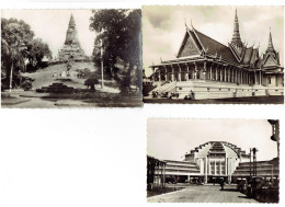 Lot 3 Cpa - Cambodge -  Phnom Penh PhnomPenh - PALAIS ROYAL - PHONH - HALLES CENTRALES - Cambodge