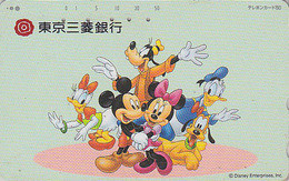 TC JAPON / 110-834 - DISNEY - MICKEY MINNIE DONALD DAISY Pluto Chien Dog ** Texte Fin ** JAPAN Phonecard  - MD 8002 - Disney