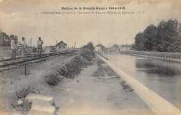 CPA 62 ENVIRONS DE HARNES COURRIERES LE CANAL DE LENS ET L'ECUSE EN REPARATION RUINES DE LA GRANDE GUERRE 1914 1918 - Harnes