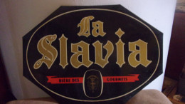 GLACOIDE  LA SLAVIA BRASSERIE DE LA COMETE CHALONS  BIERE DES GOURMETS 33 / 24 CM - Sonstige & Ohne Zuordnung