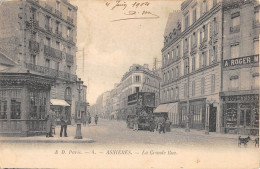 CPA 92 ASNIERES / LA GRANDE RUE / TRAMWAY - Asnieres Sur Seine
