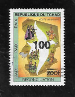 TIMBRE OBLITERE DU TCHAD SURCHARGE EN 1987 N° MICHEL 1141 RARE - Tchad (1960-...)