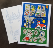 Japan Letter Writing Day 2001 Pig Rabbit Bicycle Tree Bird Flower House Rooster Cartoon (FDC) *odd Shape *unusual - Brieven En Documenten