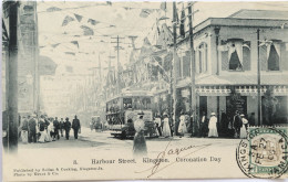 C. P. A. : Jamaica : Harbour Street, KINGSTON, Coronation Day, Tramway, Stamp In 1906 - Jamaïque