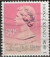 HONG KONG 1990 Queen Elizabeth II And Central Victoria - 90c - Multicoloured FU - Gebraucht