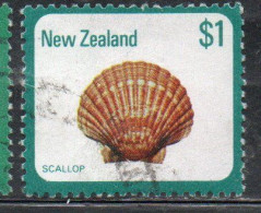 NEW ZEALAND NUOVA ZELANDA 1979 SHELLS SCALLOP PECTEN NOVAEZELANDIAE 1$ USED USATO OBLITERE' - Used Stamps