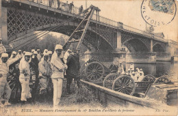 CPA 91 RUEIL / MANOEUVRE D'EMBARQUEMENT DU 16e BATAILLON D'ARTILLERIE DE FORTERESSE - Rueil Malmaison