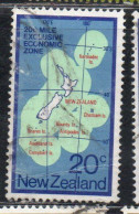 NEW ZEALAND NUOVA ZELANDA 1978 ECONOMIC ZONE 200-MILE LIMIT MAP 20c USED USATO OBLITERE' - Oblitérés