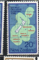 NEW ZEALAND NUOVA ZELANDA 1978 ECONOMIC ZONE 200-MILE LIMIT MAP 20c USED USATO OBLITERE' - Oblitérés