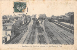 CPA 91 ASNIERES / LA GARE / VUE PRISE DU PONT DU CHEMIN DE FER / TRAIN - Asnieres Sur Seine