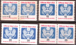 Stati Uniti Servizi 1988 UnN°110/113 4pair Penalty For Private Use  MNH/** - Coils & Coil Singles