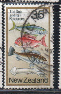 NEW ZEALAND NUOVA ZELANDA 1978 KINGFISH SNAPPER GROUPER AND SQUID 35c USED USATO OBLITERE' - Used Stamps