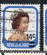 NEW ZEALAND NUOVA ZELANDA 1979 SURCHARGED QUEEN ELIZABETH II 14c On 10c USED USATO OBLITERE' - Used Stamps