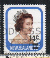 NEW ZEALAND NUOVA ZELANDA 1979 SURCHARGED QUEEN ELIZABETH II 14c On 10c USED USATO OBLITERE' - Oblitérés