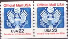 Stati Uniti Servizi 1985 UnN°109 Pair USA 22  MNH/** - Rollenmarken